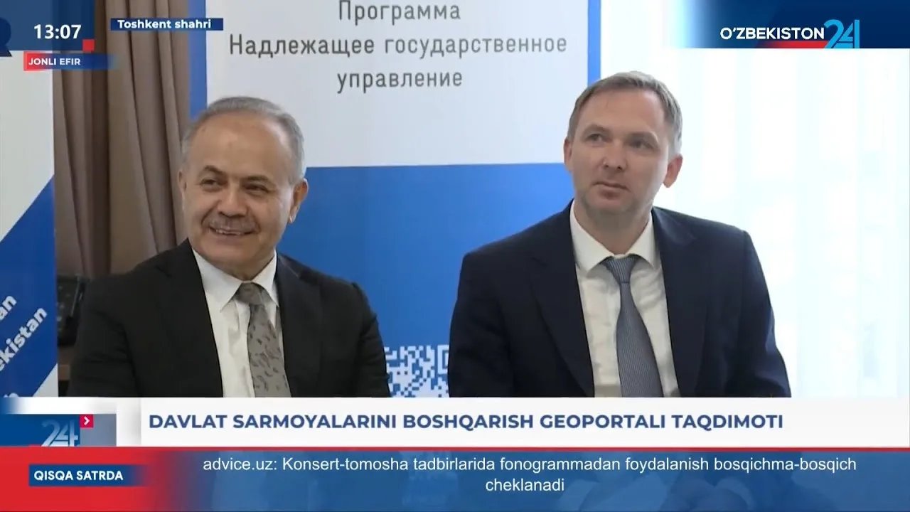 Davlat sarmoyalarini boshqarish geoportali taqdimoti